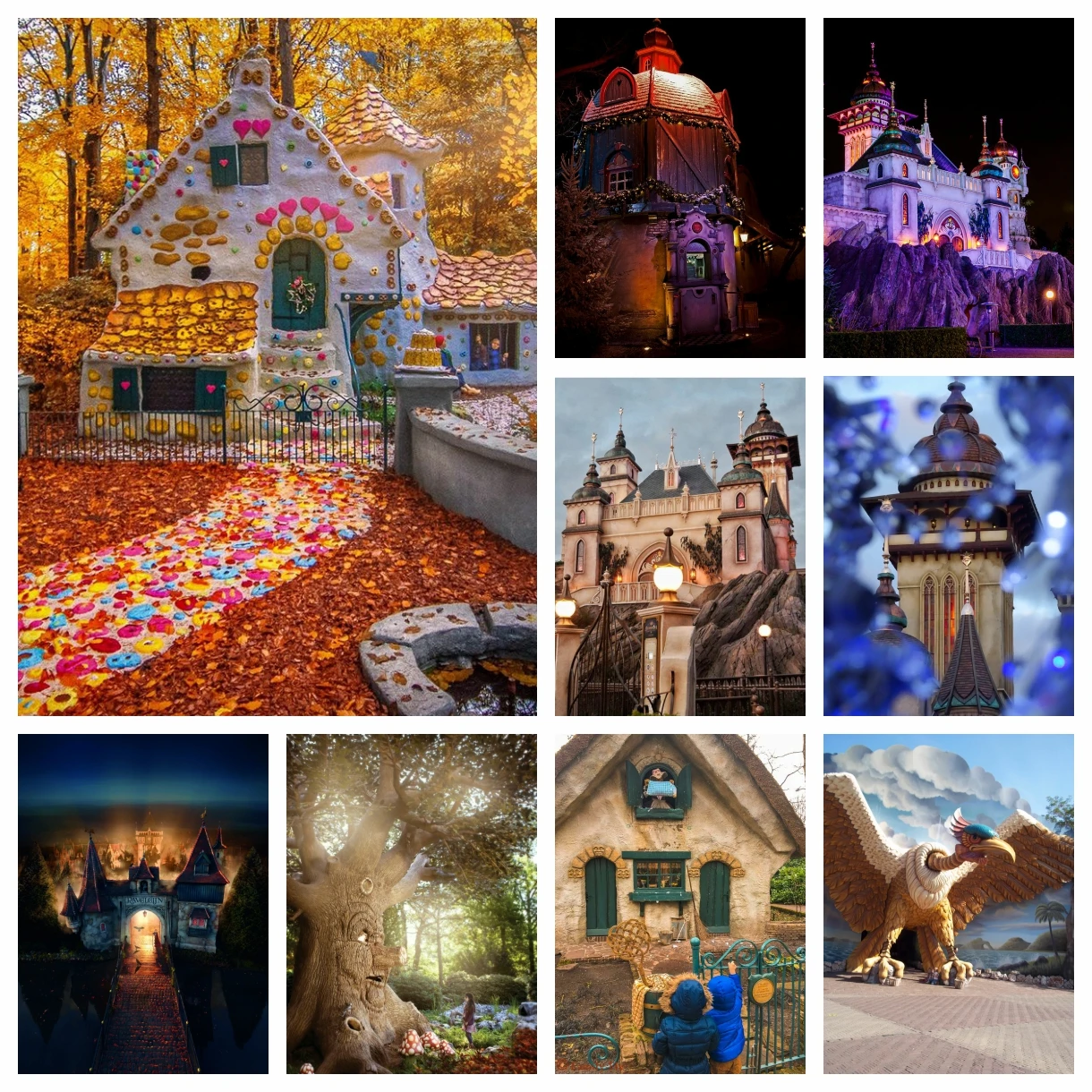 

Holland Efteling Park 5D Full Diamond Embroidery Netherlands Theme Park Needle Art Crafts Villa Volta Cross Stitch Painting Kids