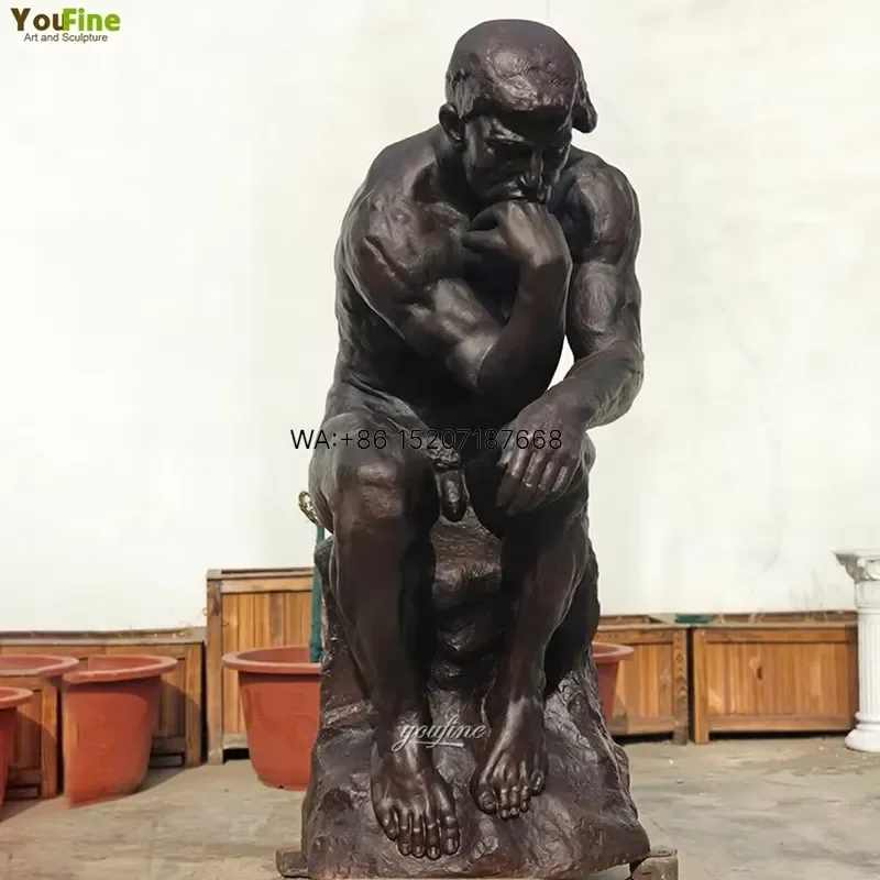 Wmwmnu for Famous Philosopher Patina Finish Antique Customized Garden Green Bronze Thinker Statue for Sale