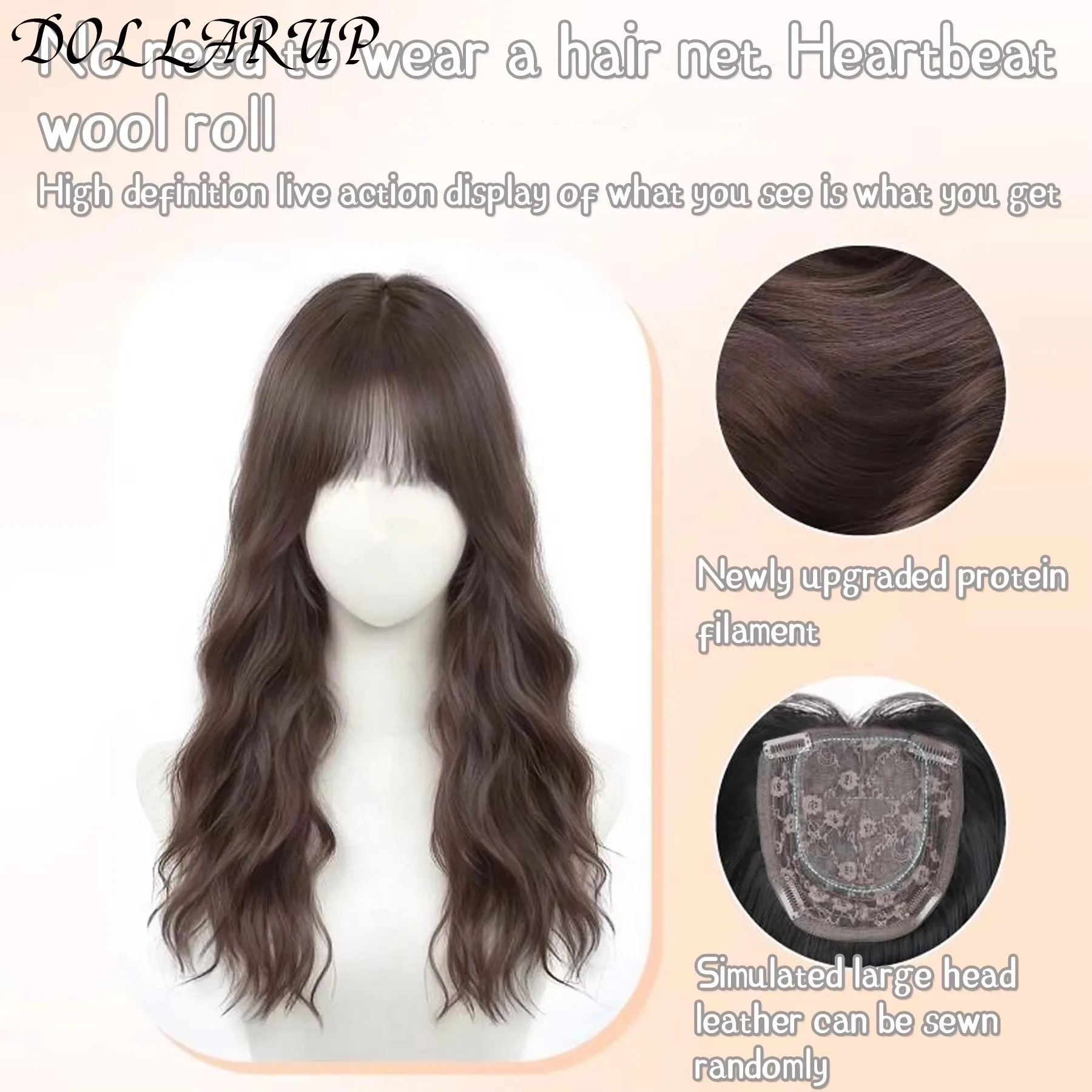 JKL 22/24'' Body Wave Hair Toppers with Bangs for Women Synthetic Hairpieces Adding Hair Volume Long Layered Hair Toppers