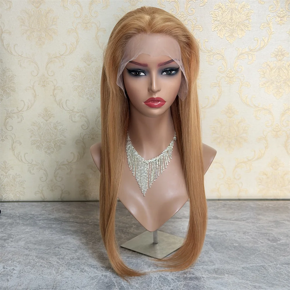 13x6 Ginger Blonde Straight HD Lace Frontal Wig Human Hair Brazilian Pre-Plucked Orange Blonde Long Straight Wigs for Women