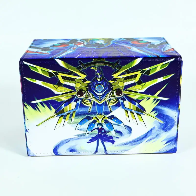 Yu-Gi-Oh! Raidraptor - Satellite Cannon Falcon DIY Large Capacity Leather Card Box Anime Game Collection Card Storage Box 130+