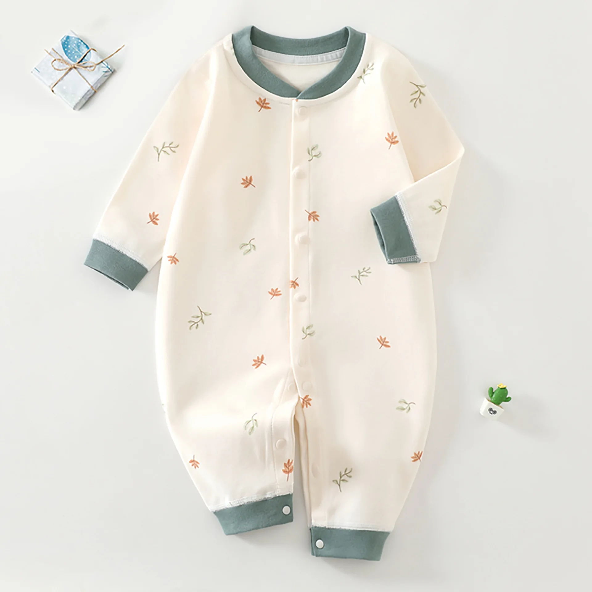 Baby Clothes Spring and Autumn Pure Cotton A-level Jumpsuit Newborn Soft Jumpsuit Baby Cotton Pajamas