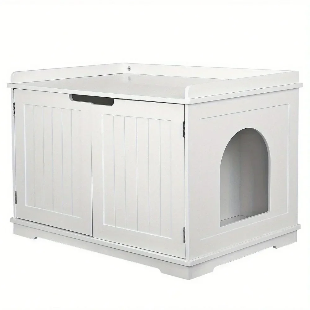 

Wooden Cat Litter Box Enclosure Cabinet Hidden Litter Box Furniture Multi-Color