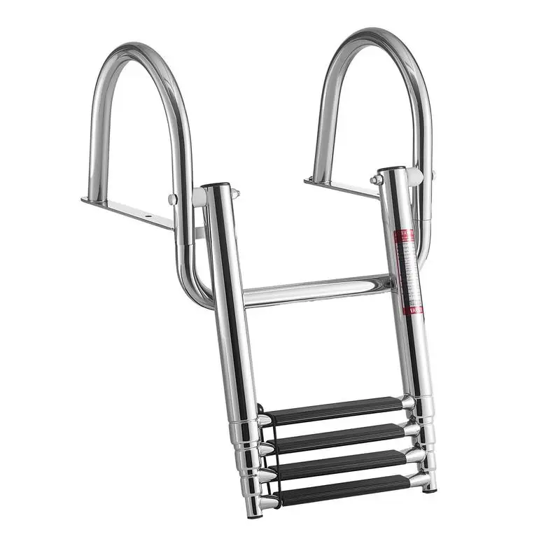 

Boat Ladder, 4 Steps, Stainless Steel Telescoping Folding Swim Deck Ladder for Rear Entry Inboard, 600 lbs Capacity with Wide