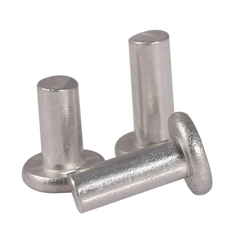 

M2 Aluminum Solid Rivets / Flat Head Hand Percussion Rivets for Nameplate Fixing & Leather Craft (3-12mm Length)
