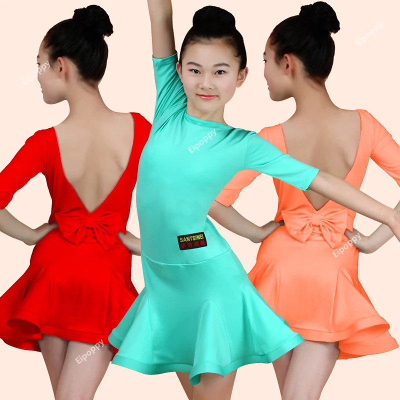 

Latin Dance Dress For Ballroom Dancing Kids Standard Latin Competition Dresses Backless Tango Samba Chacha Costumes