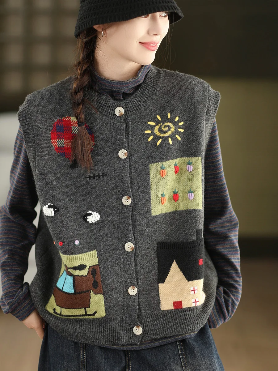 

Теплый вязаный жилет женский, модный, осенне-зимний, с одной пуговицей, утепленная верхняя одежда, модель Jaet Fem, размер