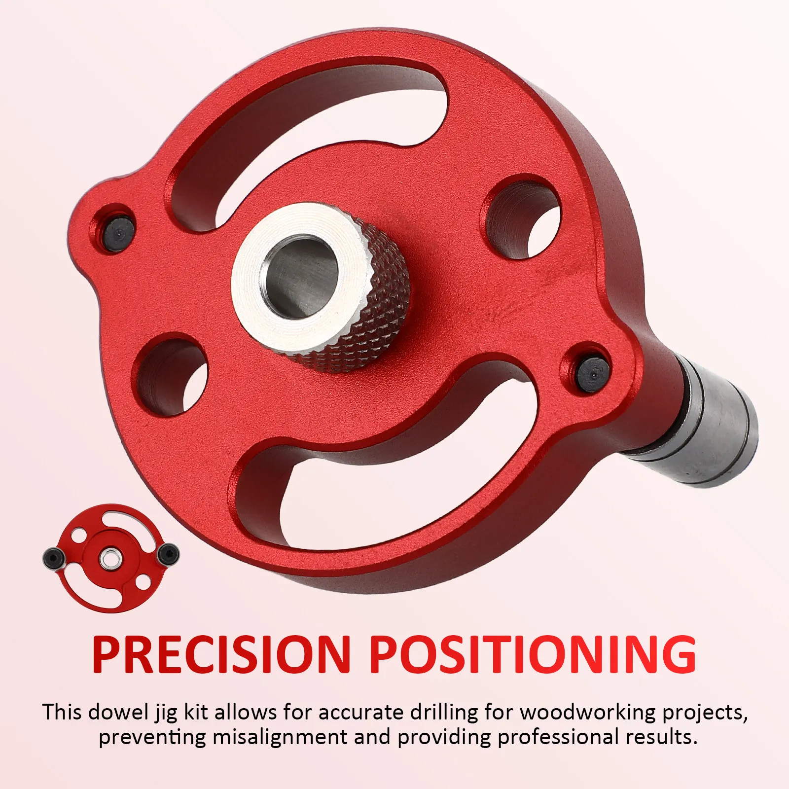 1Set Woodworking Drill Hole Locator Doweling Jig Self Centering Aluminum Alloy Punch Locator Precise Positioning Dowel Guide