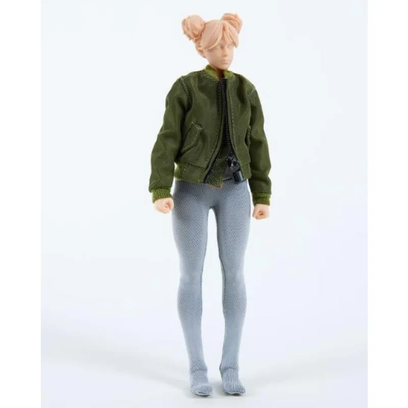 

Romankey 1/12 Scale Women Soldier Coat Solid Color Stand Neck Zipper Jacket Tight Leggings Fit 6Inch Action Figure Body
