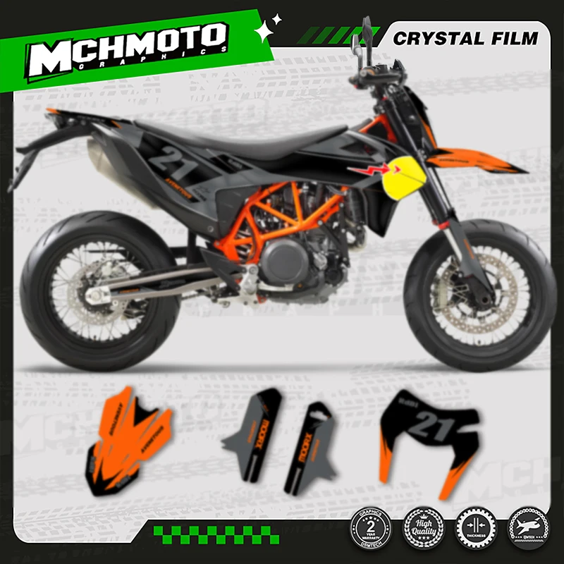 

MCHMFG Full Set Motorcycle Graphics Decals Stickers Kits For KTM SMC-R 690 Enduro 2019 2020 2021 Number Name Custom
