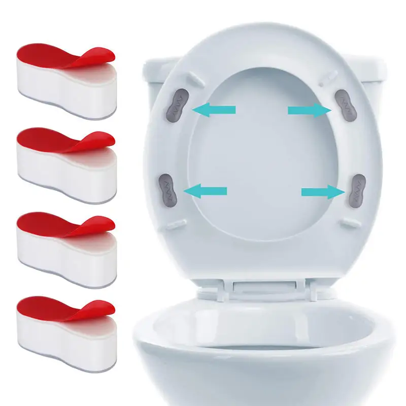 

4pcs Toilet Seat Bumper Bidet Seat Bumpers With Strong Buffer And Adhesive Function For Bidet Attachment Keep Your Toilet Seat