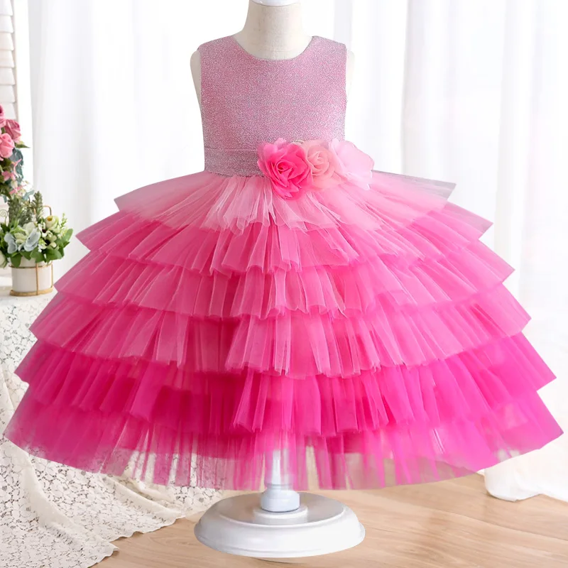 New3-12Yrs Princess Kids Dress for Girls Party Easter Carnival Costume Kids Wedding Dovetail Dress Girl Baby For Elegant Mermaid