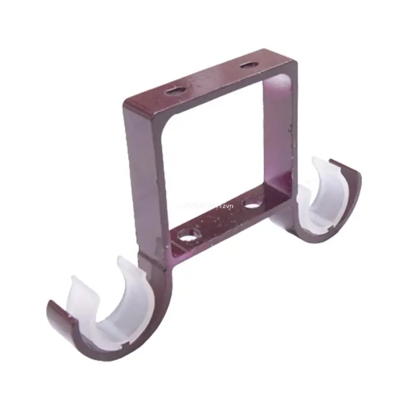 Window Hardware Curtain Rod Holders Double Rod Bracket Heavy Duty Aluminum Alloy Ceiling Mount Holder for Curtain Rod Dropship