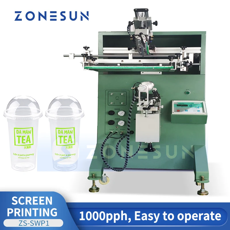 Zonesun ZS-SWP1 Screen Printer Bottle Screen Printing Machine Cup Screen Printing Equipment