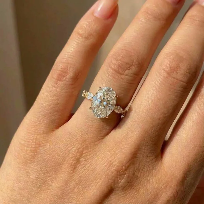 925er Sterlingsilber für Damen, ovale Ringe, Zirkon, zarter Antragsring für Liebhaber, hochwertiger Hochzeitsschmuck, heiß begehrtes Geschenk. – Detail 4
