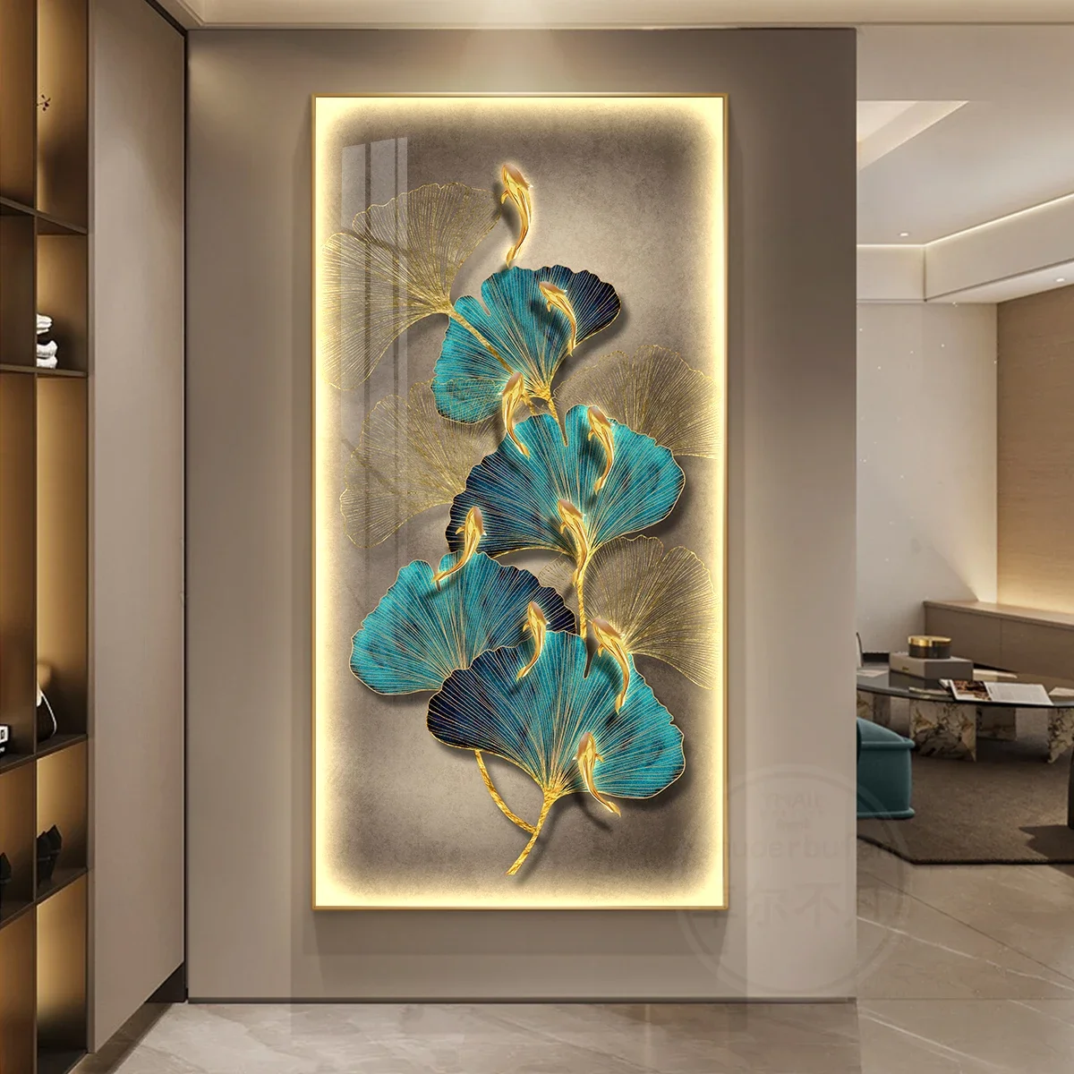 

Modern Simple Ginkgo LED Mural Light - Hanging Decor for Living Room/Dining Room/Corridor/Bedroom/Staircase