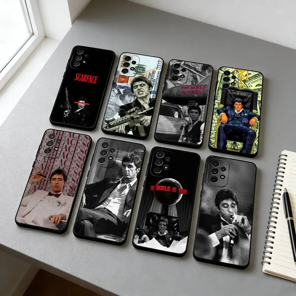 

Classic S-Scarface Film T-Tony Phone Case For Samsung S25,S24,S21,S22,S23,S30,Ultra,S20,Plus,Fe,Lite,Note,10,Black Cover