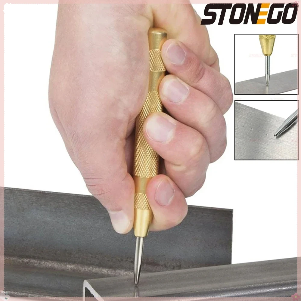 

STONEGO 130mm Automatic Center Punch Drill Bit Spring Loaded Marking Starting Hole Center Pin Punch Drill Bit Hand Tool Set