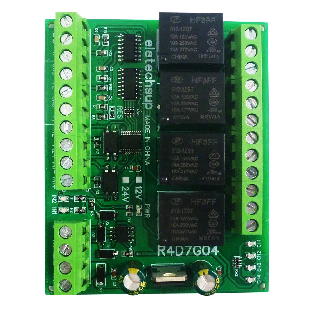 RS485 Modbus RTU Relay 4Ch 2DI 2AI Multifunction Module PLC IO Expanding Board 4-20MA 0-10V Current Voltage Acquisition Module