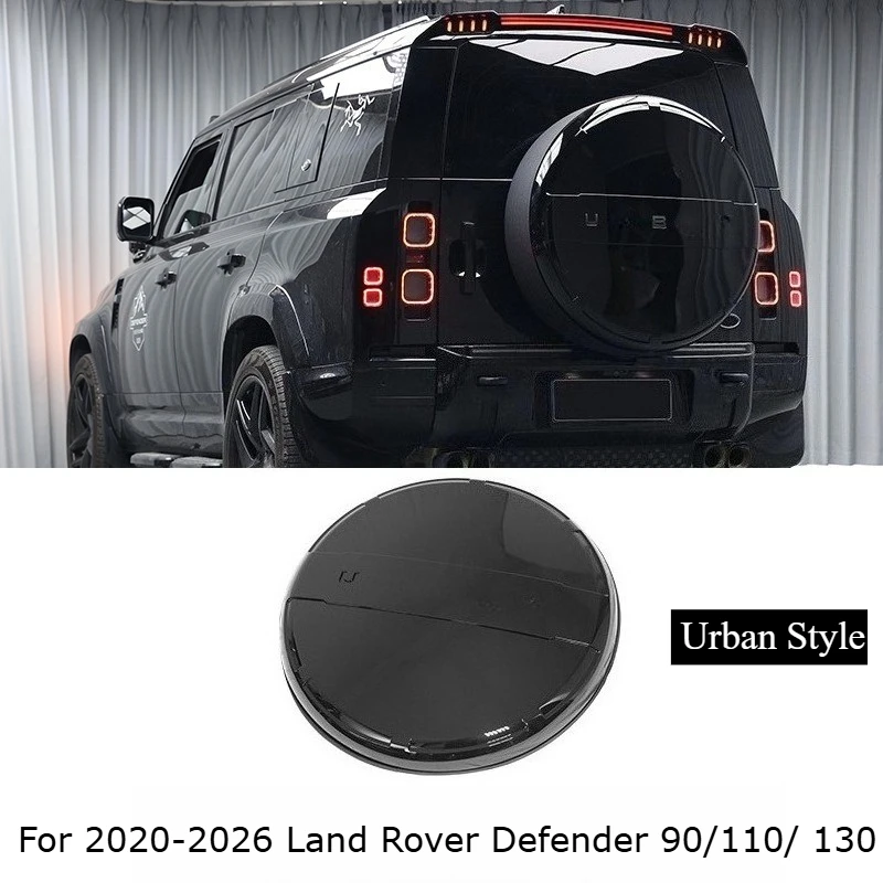 

Spare Tire Cover for 2020-2026 Land Rover Defender 90 110 130 Urban Style Gloss Black Rear Wheel Housing Shell Tailgate Covers