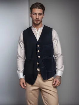 Autumn and Winter European and American Corduroy Casual Business Fashion Suit Men's Single Breasted Suit Jacket 11