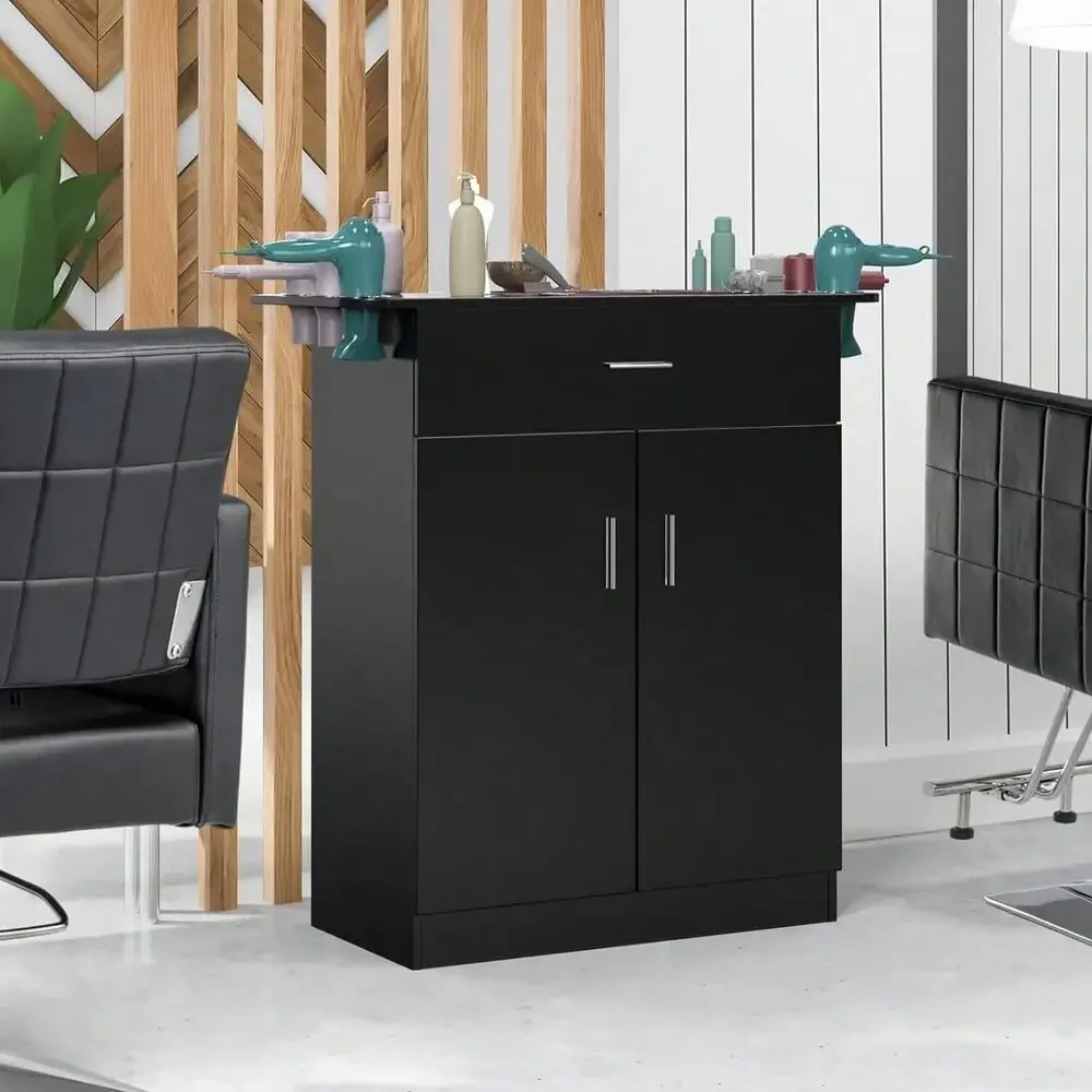 

Salon Storage Station, Barber Stations Beauty Equipment with Hair Dryer Holders