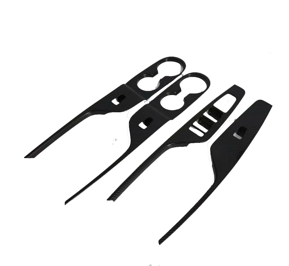 For Hyundai Palisade 2019- 2022 2023 ABS Carbon Fiber Style Door Window Armrest Cover Switch Panel Trim Molding Garnish Styling