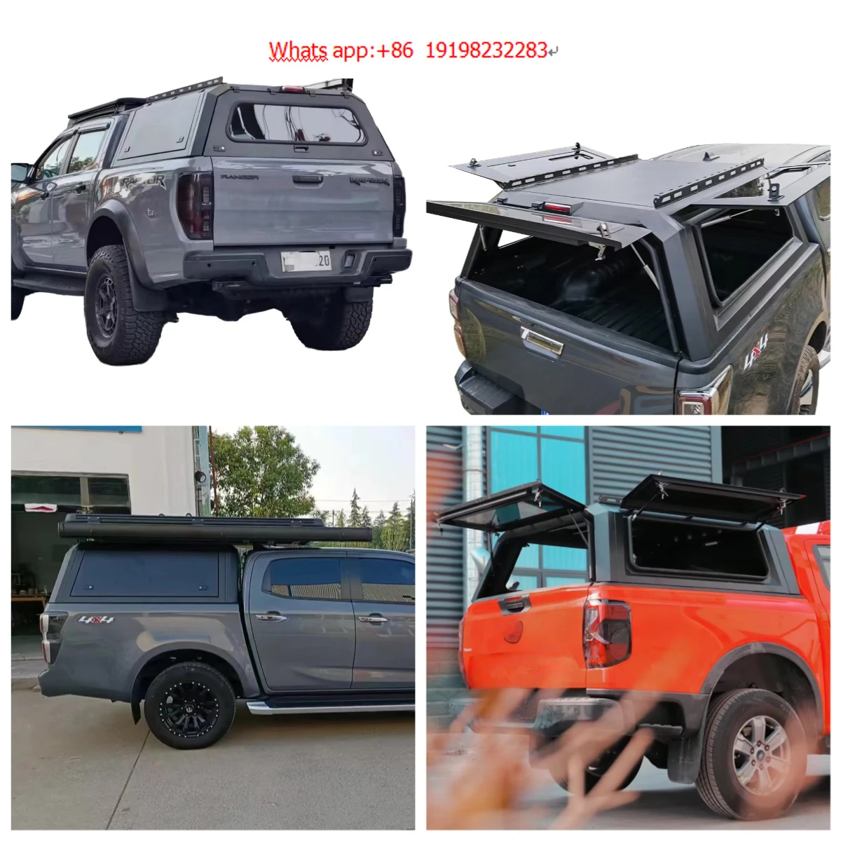 

Locking Hard Shell Pickup Bed Cover Camper Topper for Dmax Navara NP300 Hilux