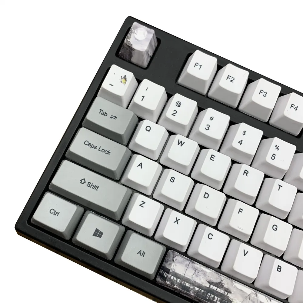 Inkt keycap PBT thermische sublimatie vijfzijdig proces OEM zeer gepersonaliseerde GH60 87 104 Wang Ziru keycap