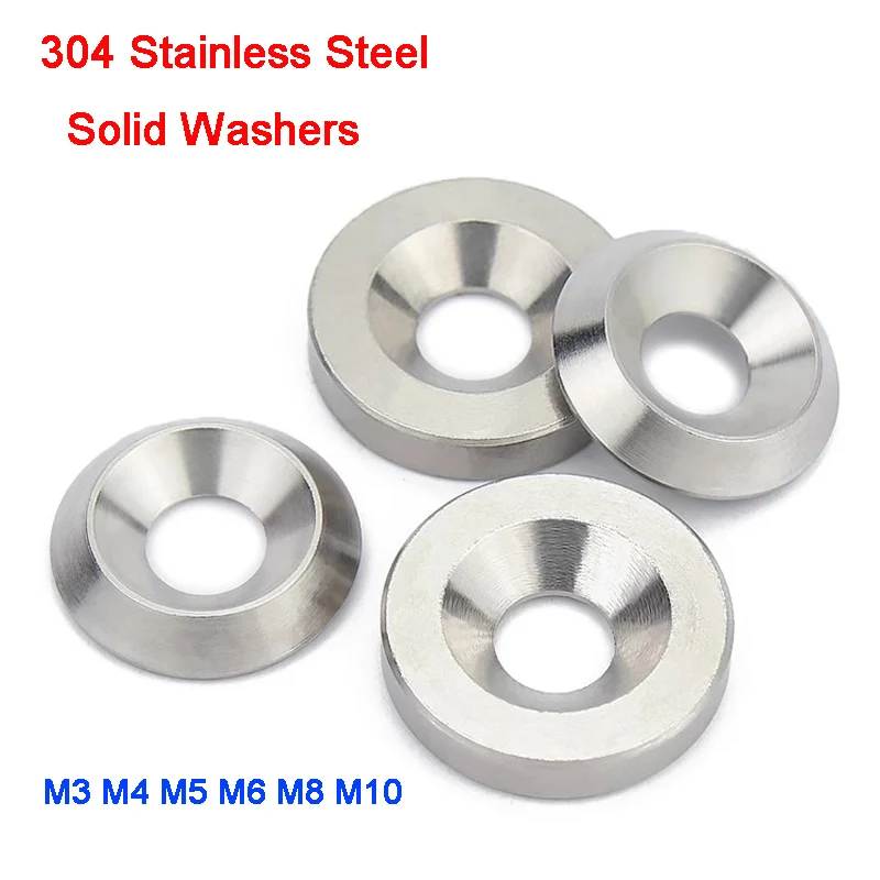 M3 M4 M5 M6 M8 M10 304 Stainless Steel Solid Fish Eye Gasket Concave-Convex Counterbore Gasket Screw Washer