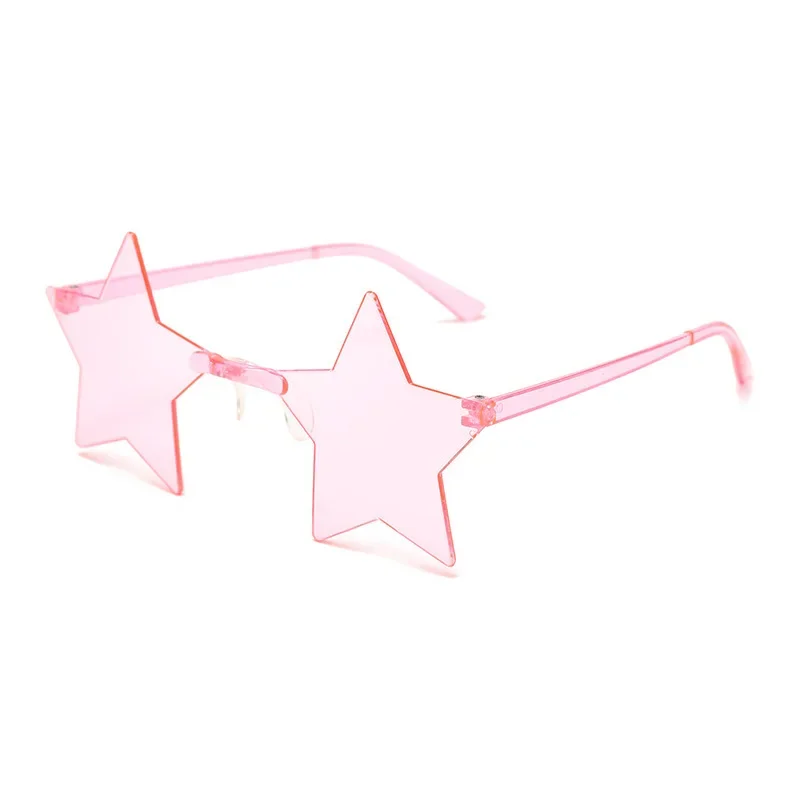 Fashion Thin Star Shaped Sunglasses Women Rimless Glasses Personality Eyewear Cool Disco Star Glasses for Men Unisex Eyeglass