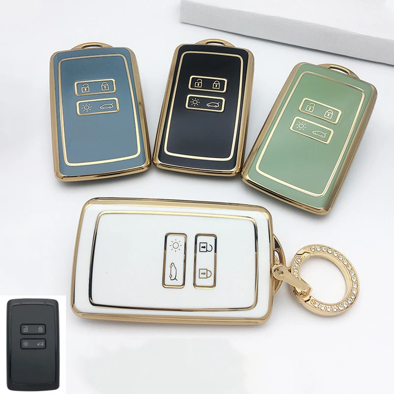 For Renault Captur Koleos Kadjar Zoe Arkana Espace Clio Megane Grand Scenic Sandero Dacia Duster Card Soft TPU Car Key Cover