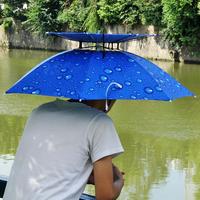 115CM Portable Rain Umbrella Hat Anti-Sun Waterproof Umbrella Camping Head Cap Outdoor Pesca Sun Shade Headwear Cap Hats