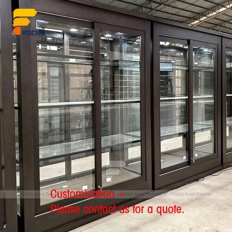 custom.Custom Lockable Tempered Glass Display Showcase Retail Shelving Unit
