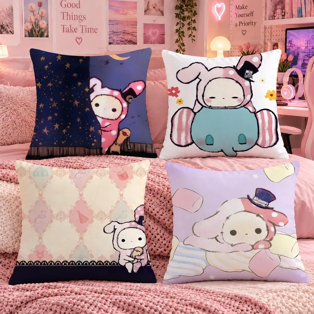 Cartoon Cute Kids S-Sentimental Circus Cushion Cover Double Sided Print Short Plush Pillow Sofa Bedroom Dorm Room Decor Gift