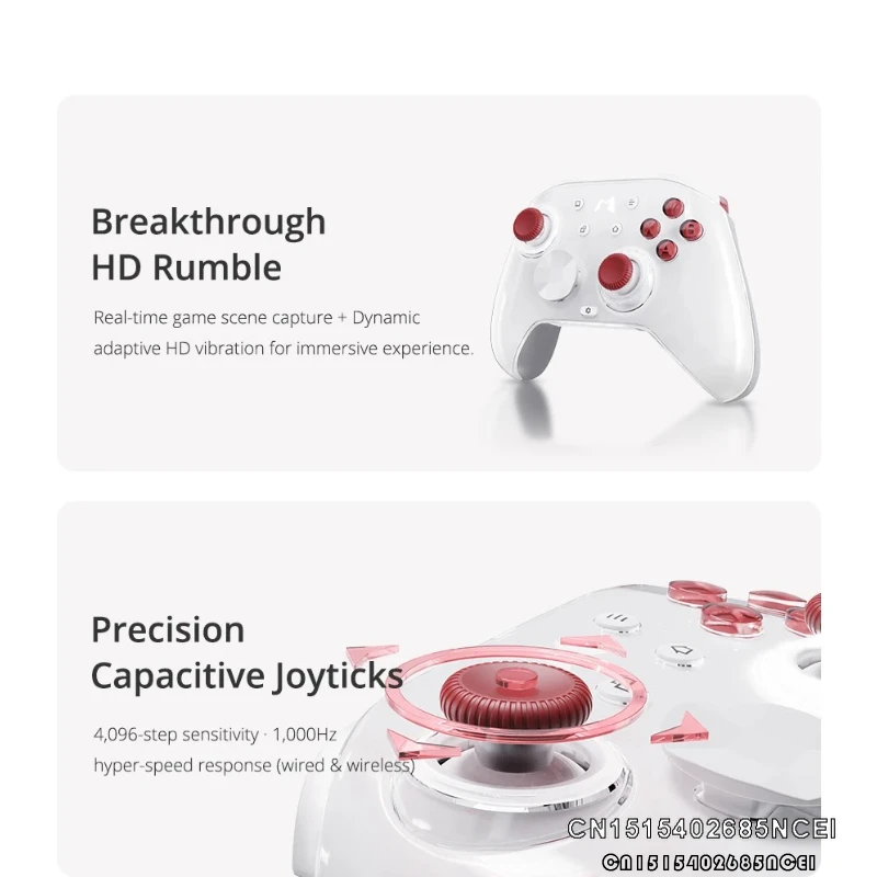 Zuno Mobapad HuBen2 controlador de juego inalámbrico Bluetooth HD Rumble Joystick Gamepads para interruptor PC Hall gatillo botón mecánico