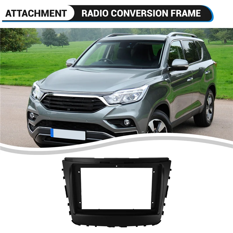 A20K-9 Polegada quadro de rádio do carro para ssangyong rexton 2018 instalação dvd gps mp5 fáscia avião quadro traço kit