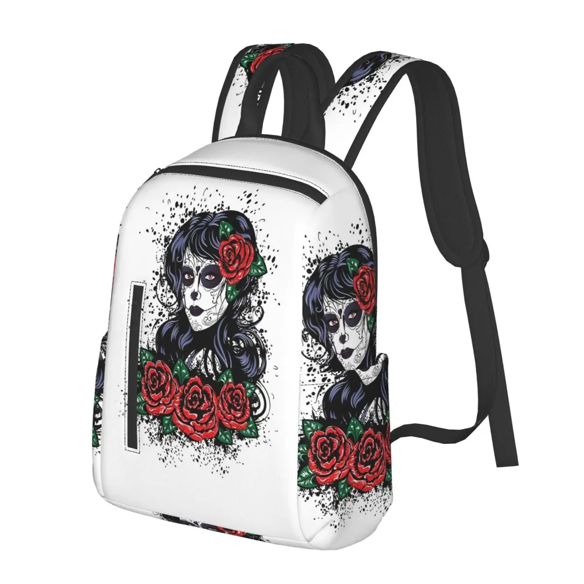 

Mexican Catrina Girl Day Of The Dead Sugar Skull Backpack School Bag Hiking Travel Daypack for Men Women Bookbag Shoulder Bags