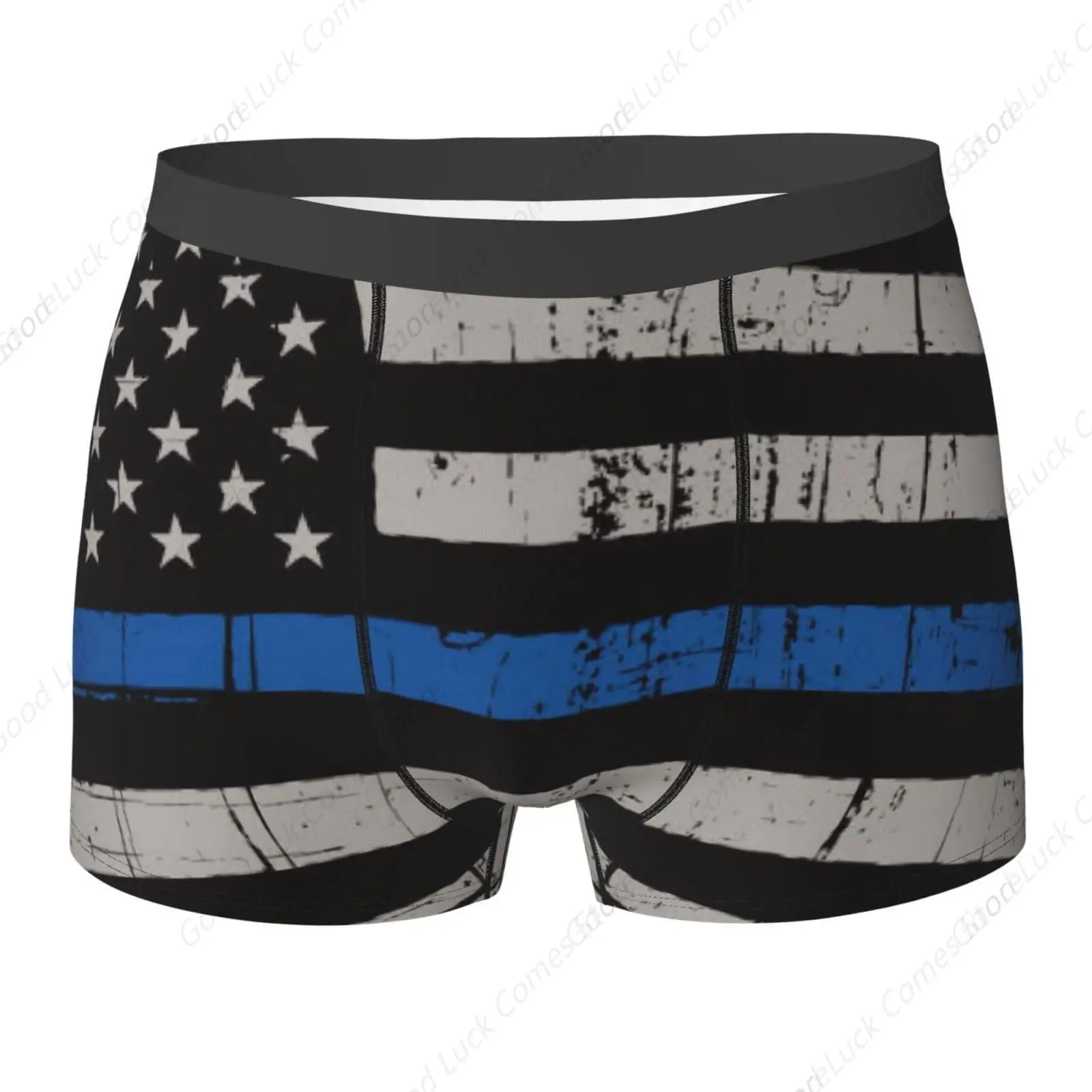 American Thin Blue Line Flag Art Comfortable And Breathable Men'S Multi-Faceted Flat Angle Underwear Small
