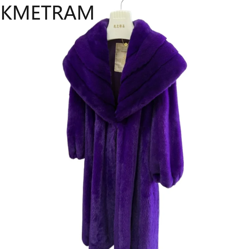 100% Natural Mink Fur Jacket Woman High Quality Long Real Fur Coat Winter Coats Women Clothing New in Outerwears 2025 Fourrure
