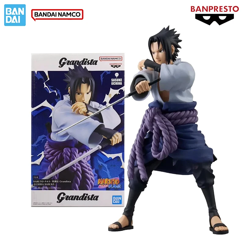 

Bandai натуральная Naruto Banpresto Grandista Uchiha Sasuke ПВХ аниме фигурки настольная фигурка модель игрушки в упаковке подарки на складе