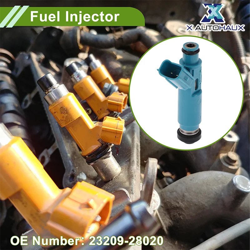 X Autohaux Fuel Injector No.23209-28020 for Toyota Camry LE, SE, XLE 2.4 2002-2004 1 Pcs 2 Pins 12 Holes Disc Car Fuel Injector