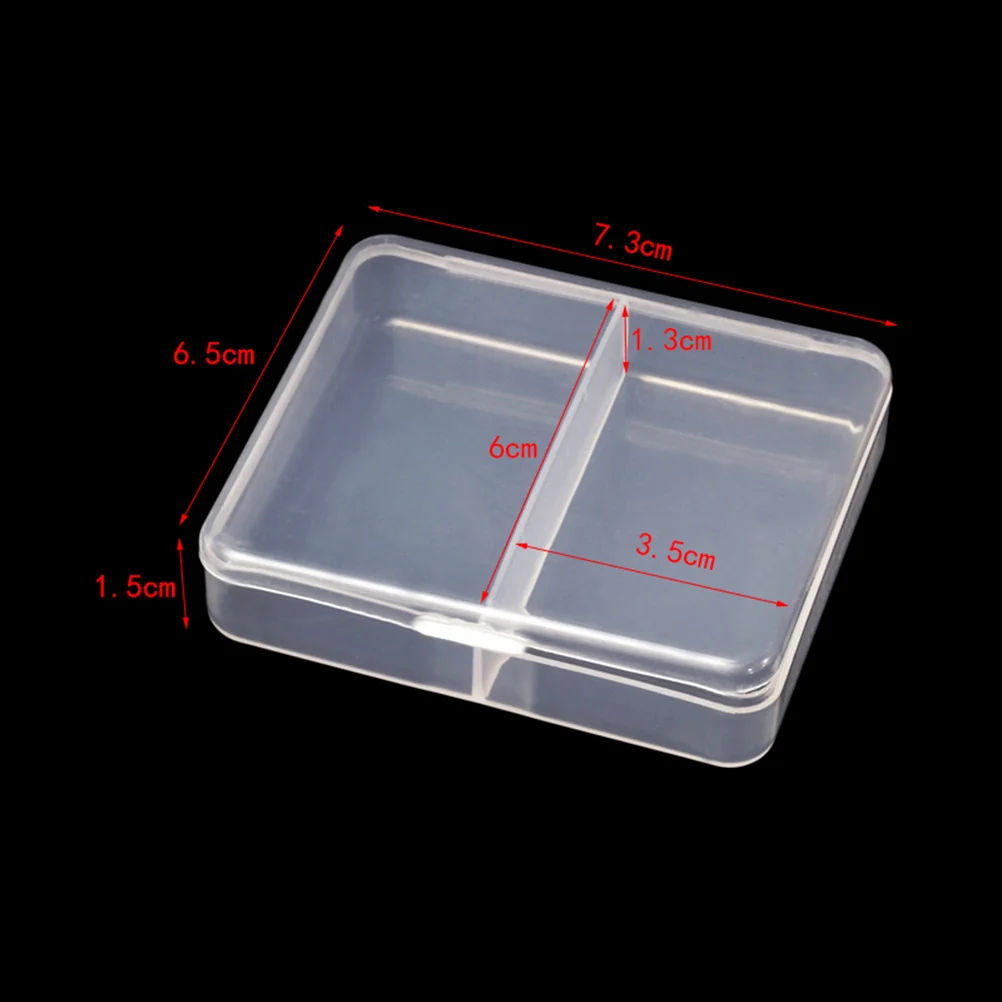 6Pcs Plastic Storage Container Transparent Rectangular Case Organizer for Earrings Jewelry Pen School Office Plastic Box