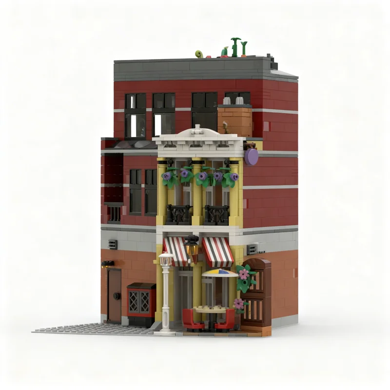 2875pcs MOC Inverted Jazz Club Modular Buildings Model Building Blocks Education Idea Birthday Assemble Craft Display Brick