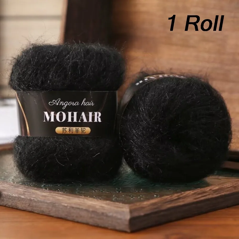 Comfortable Thread Cotton Blended Alpaca Mohair Yarn Long Haired Handmade Knitting Yarn Soft Fluffy Crochet Yarn Hand Crochet