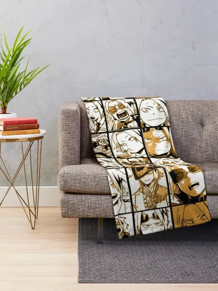 BNHA Kaminari Denki collage Throw Blanket Tourist Moving Sofa Throw Soft Plaid Blankets