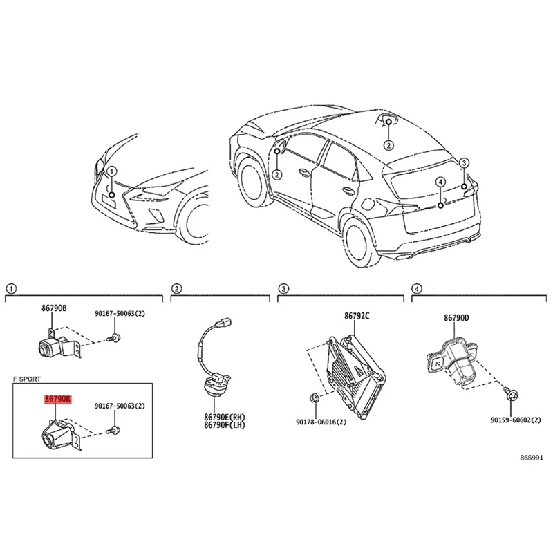 

86790-78010 Car Rear Monitor Display Camera Fit For Toyota Lexus NX200T NX300H 2.0L 2.5L 2014-2017 8679078010