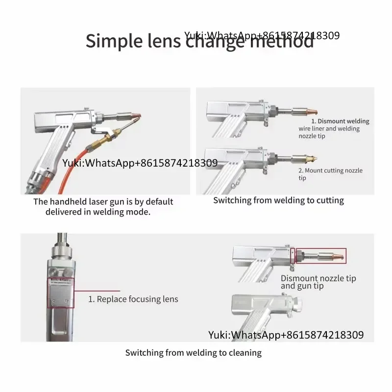 1500W Water Cooling Fiber Laser Welding Machine 3 in 1 Handheld Laser Welder Cleaner for Metal