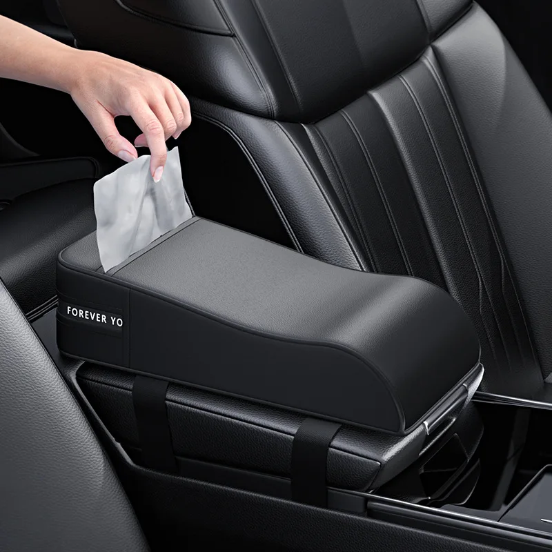 

Universal Car Armrest Box Height Pad Tissue Box Leather Armrest Cushion Central Memory Cotton Elbow Support Armrest Storage