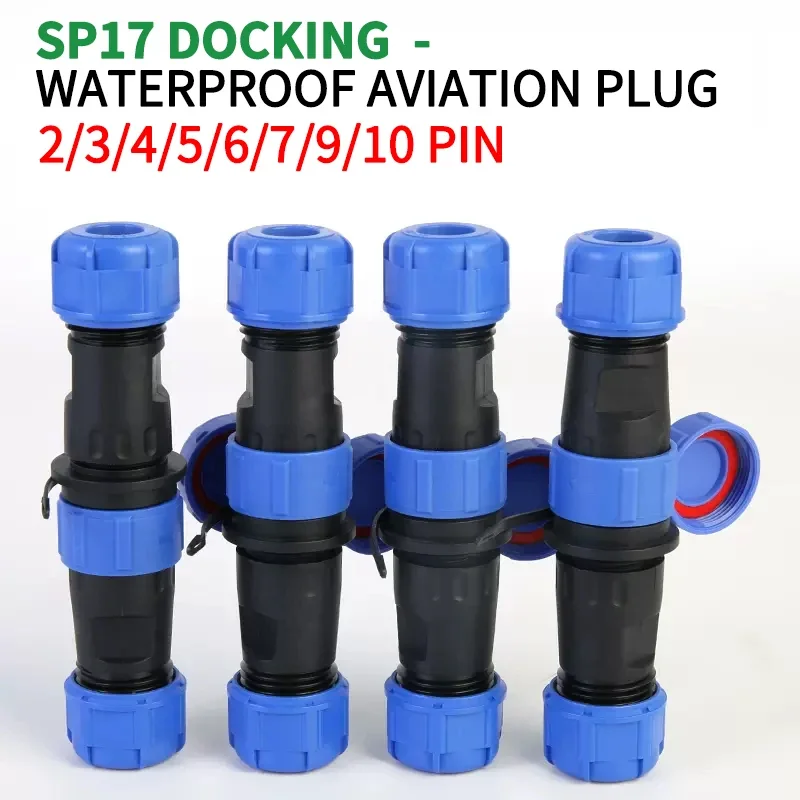 

SP17 Docking Type Male Female Plug&Socket 2/3/4/5/7/9PIN IP68 Waterproof Panel Mount Aviation Connector